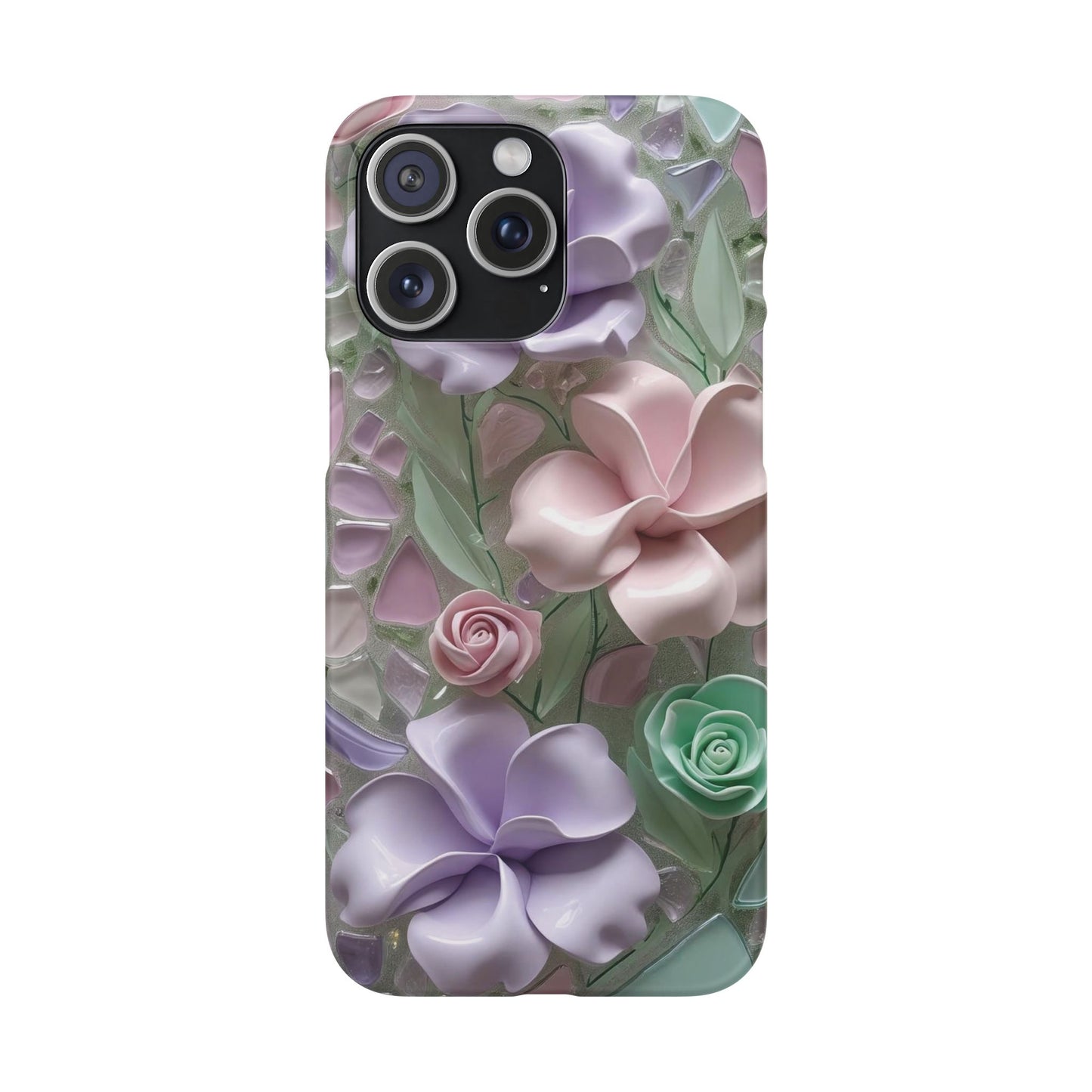 Snap Case Elegante Florale iPhone Handyhülle mit 3D-Effekt