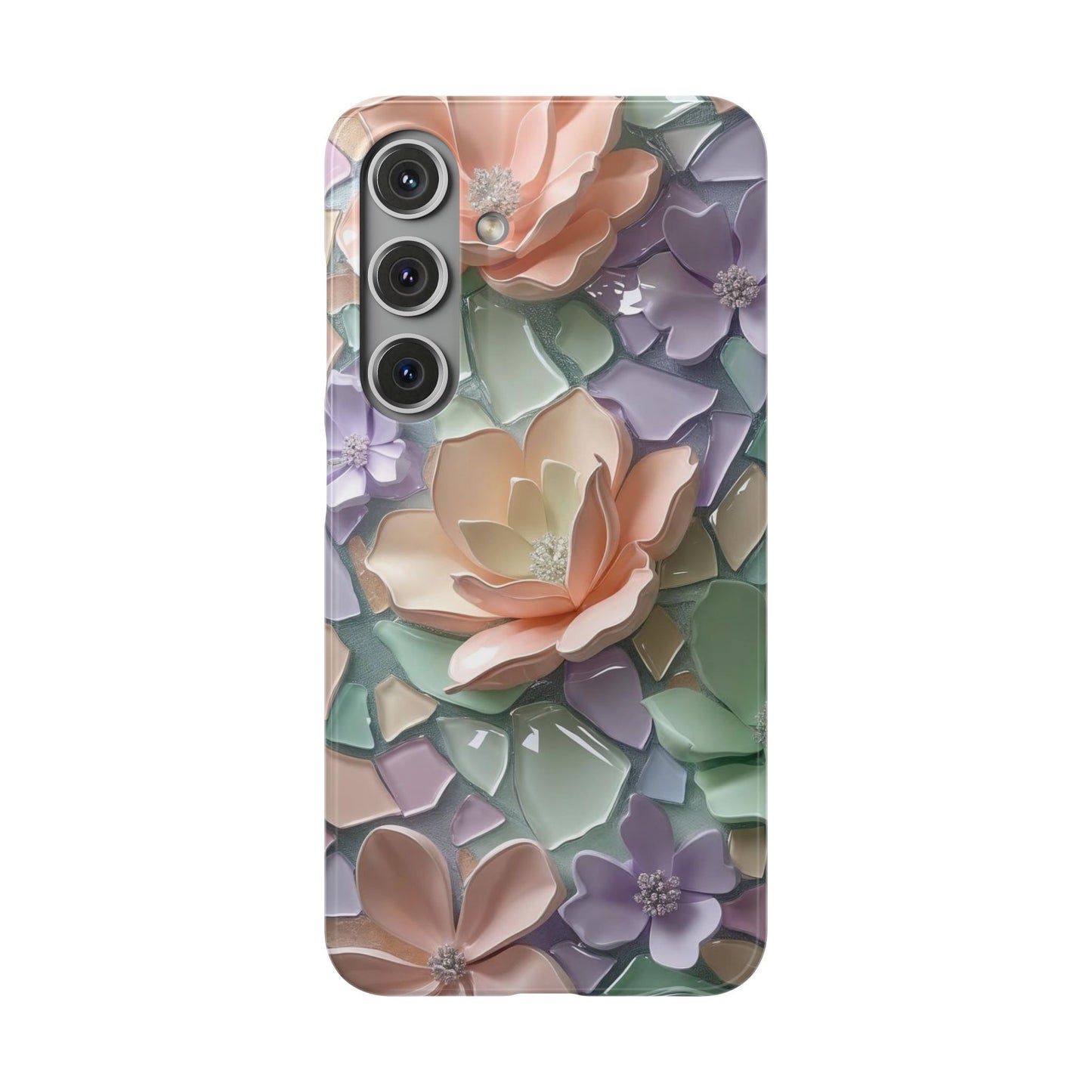 Snap Case Samsung Handyhülle mit 3D-Effekt, Blumenmuster