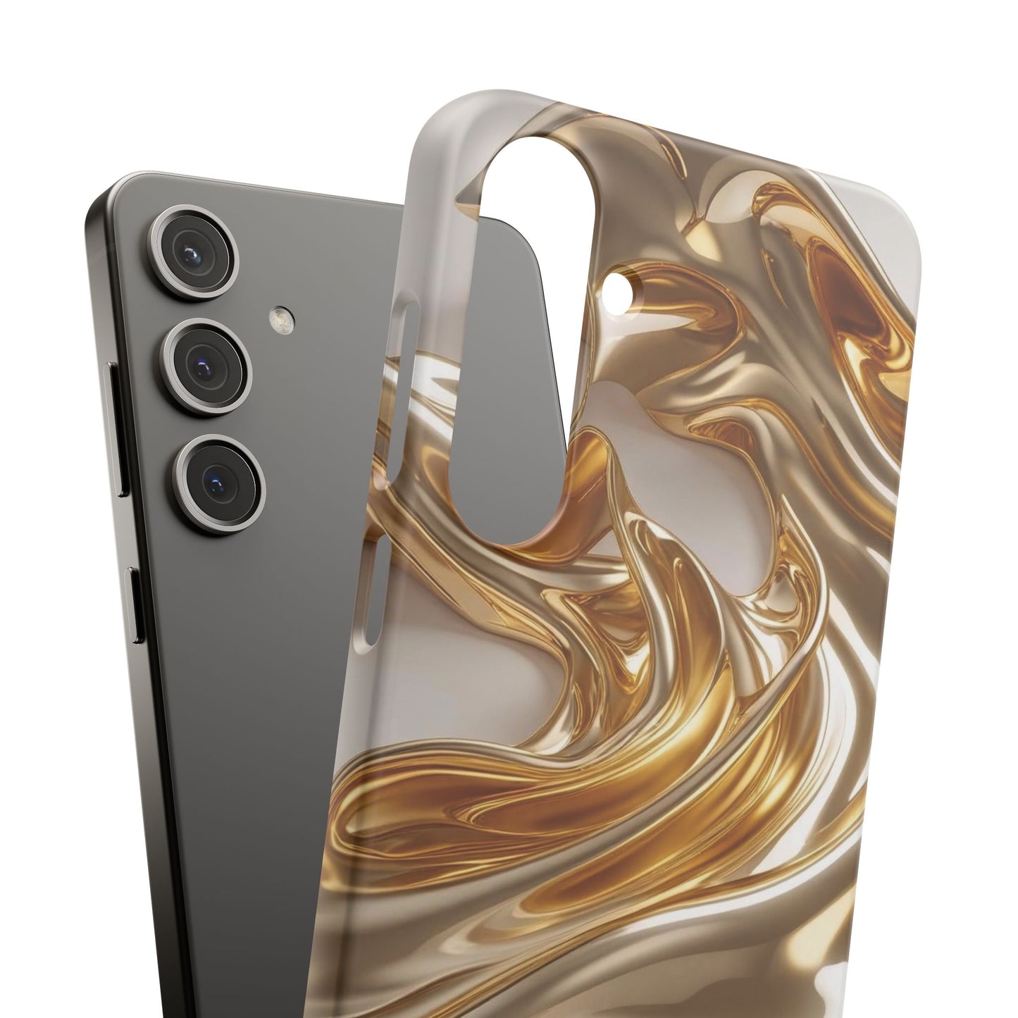 Snap Case Samsung Handyhülle – Gold Dynamic Liquid 3D Effekt