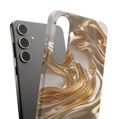 Snap Case Samsung Handyhülle – Gold Dynamic Liquid 3D Effekt