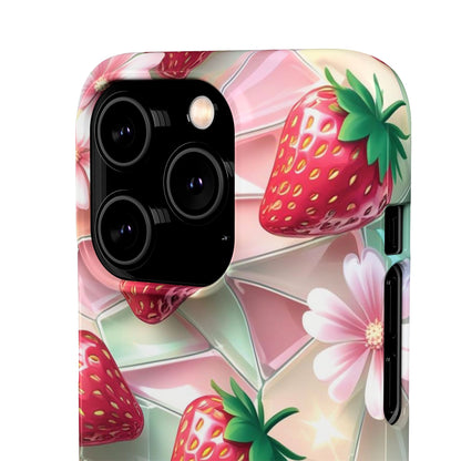 Snap Case iPhone Handyhülle - 3D Effekt Erdbeeren