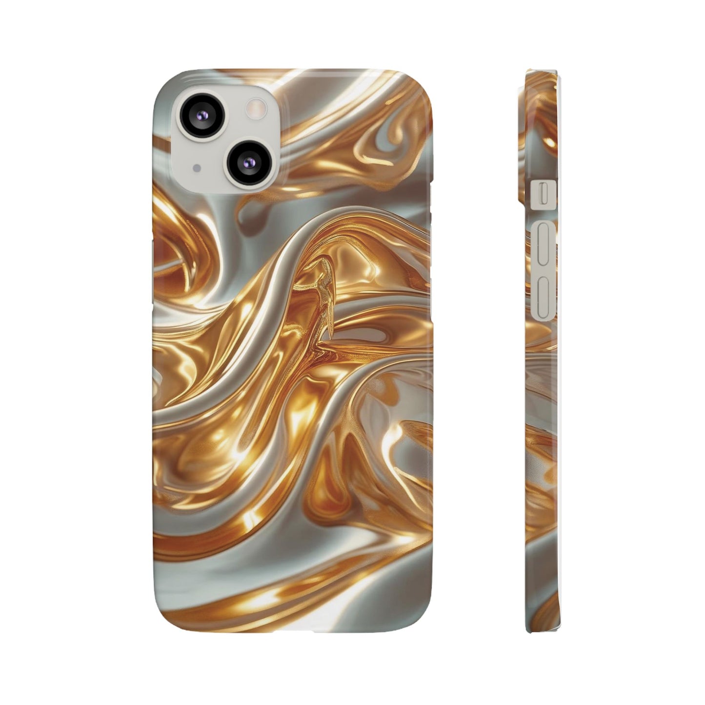 Snap Case iPhone Handyhülle – Gold Dynamic Liquid 3D Effekt