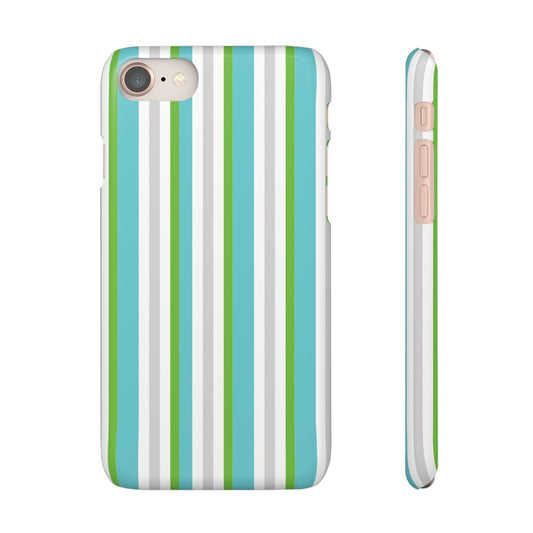 iPhone Snap Case - Modernes Abstraktes Design mit Grünen und Weißen Linien