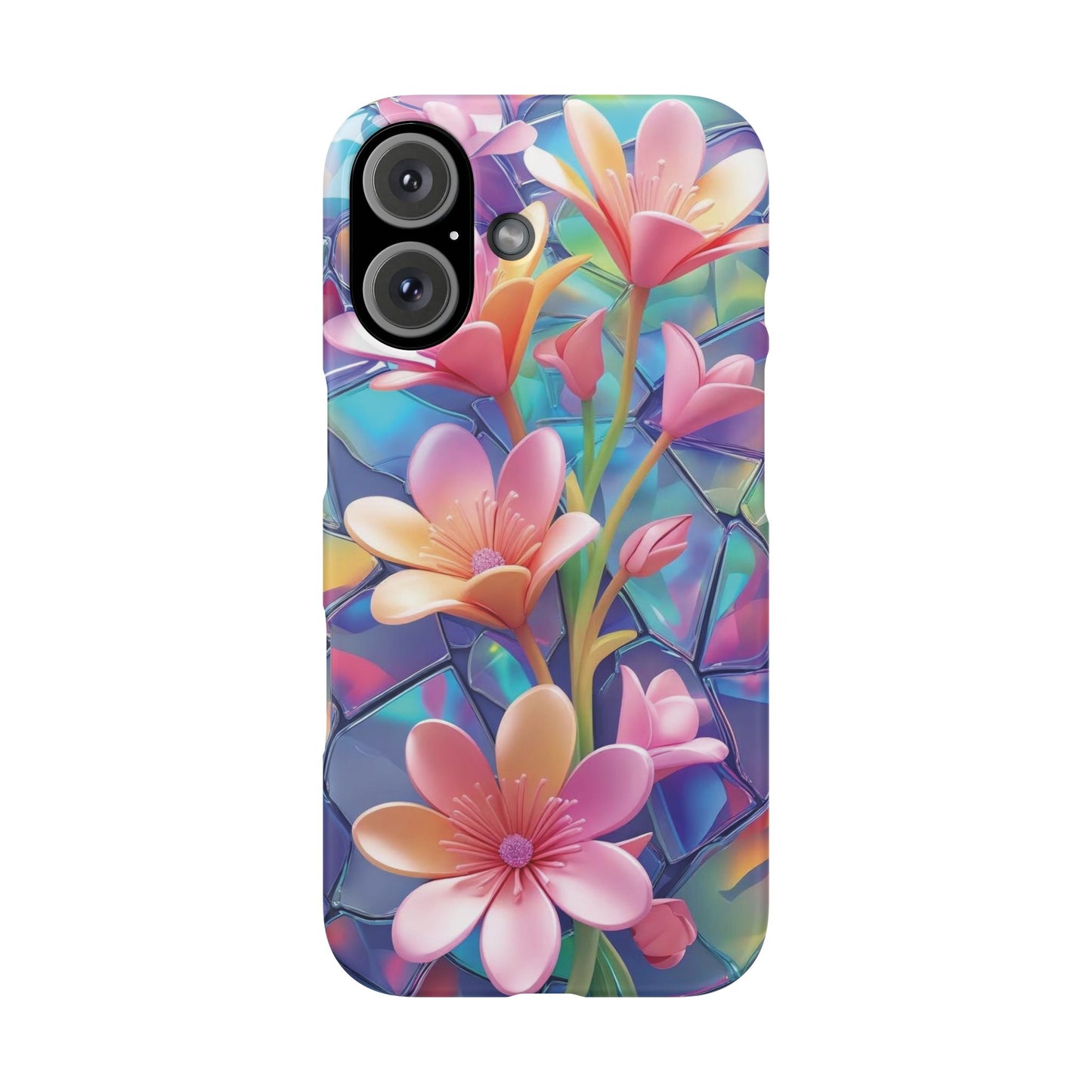 Snap Case Elegante Florale iPhone Handyhülle mit 3D-Effekt