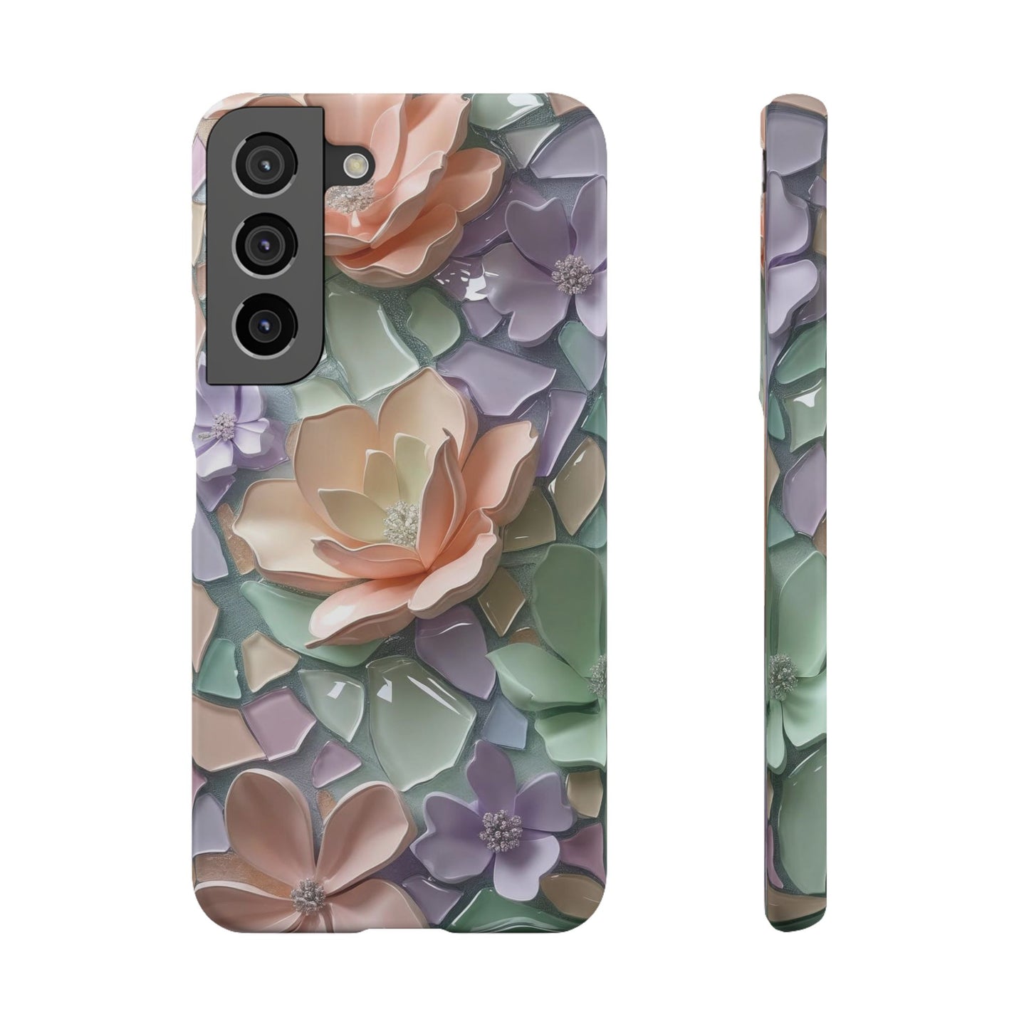 Snap Case Samsung Handyhülle mit 3D-Effekt, Blumenmuster