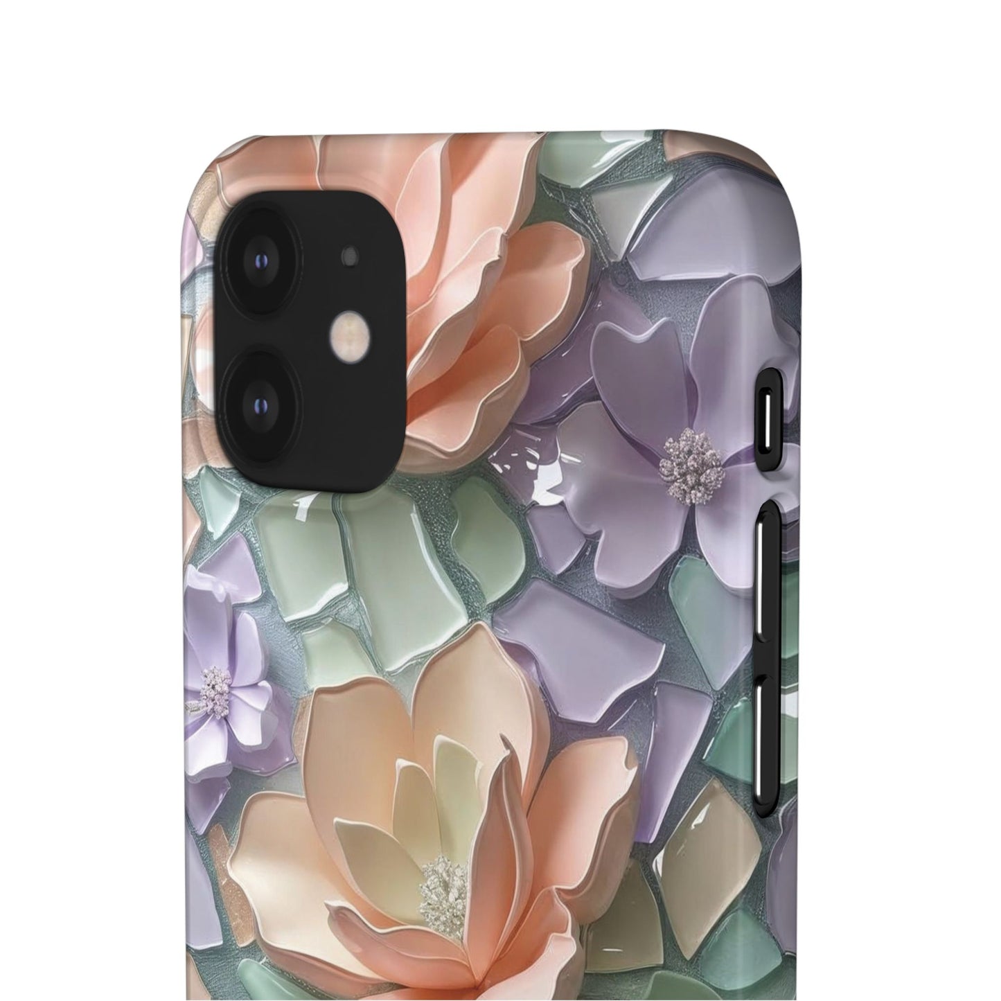 Snap Case Elegante Florale iPhone Handyhülle mit 3D-Effekt