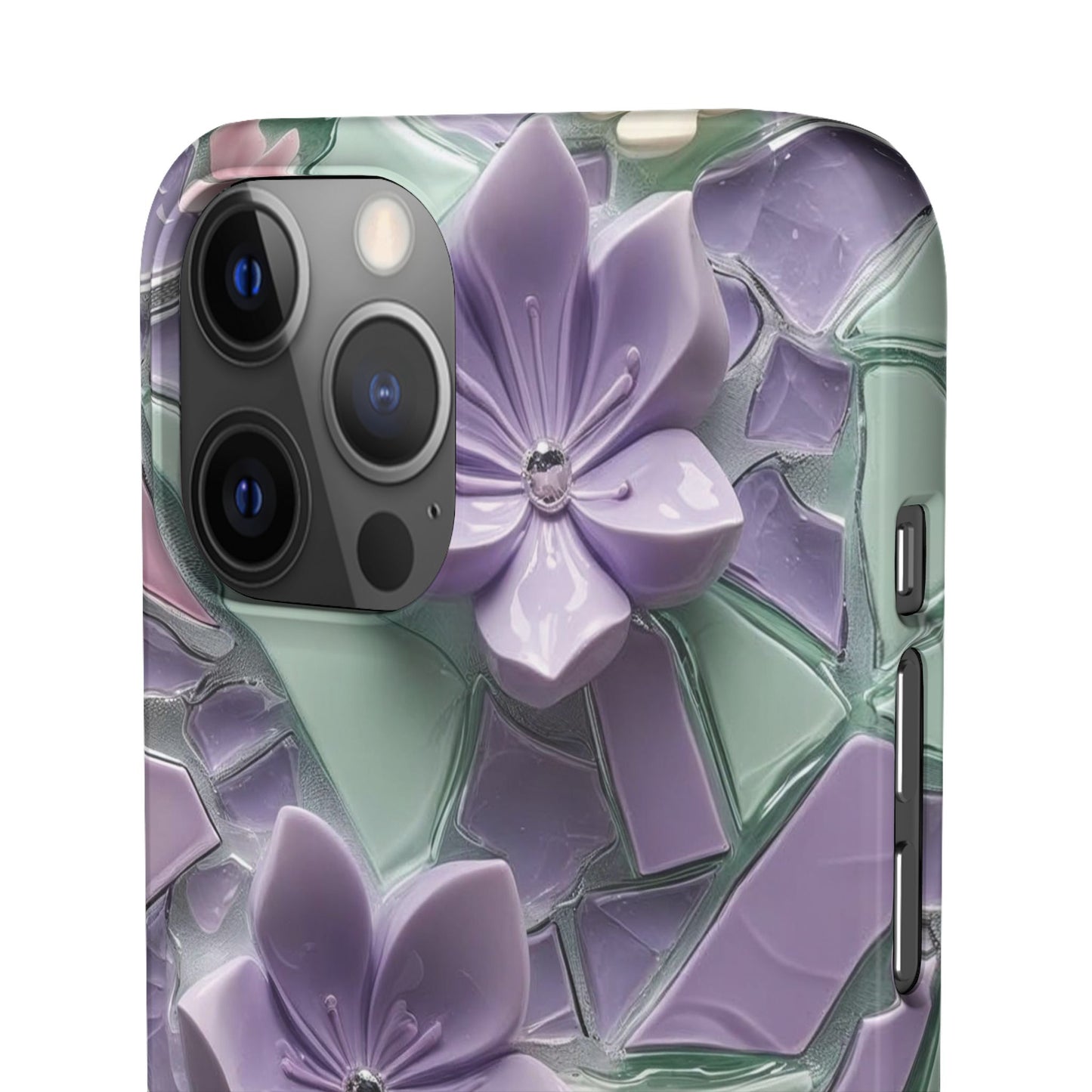 Snap Case Elegante Florale iPhone Handyhülle mit 3D-Effekt