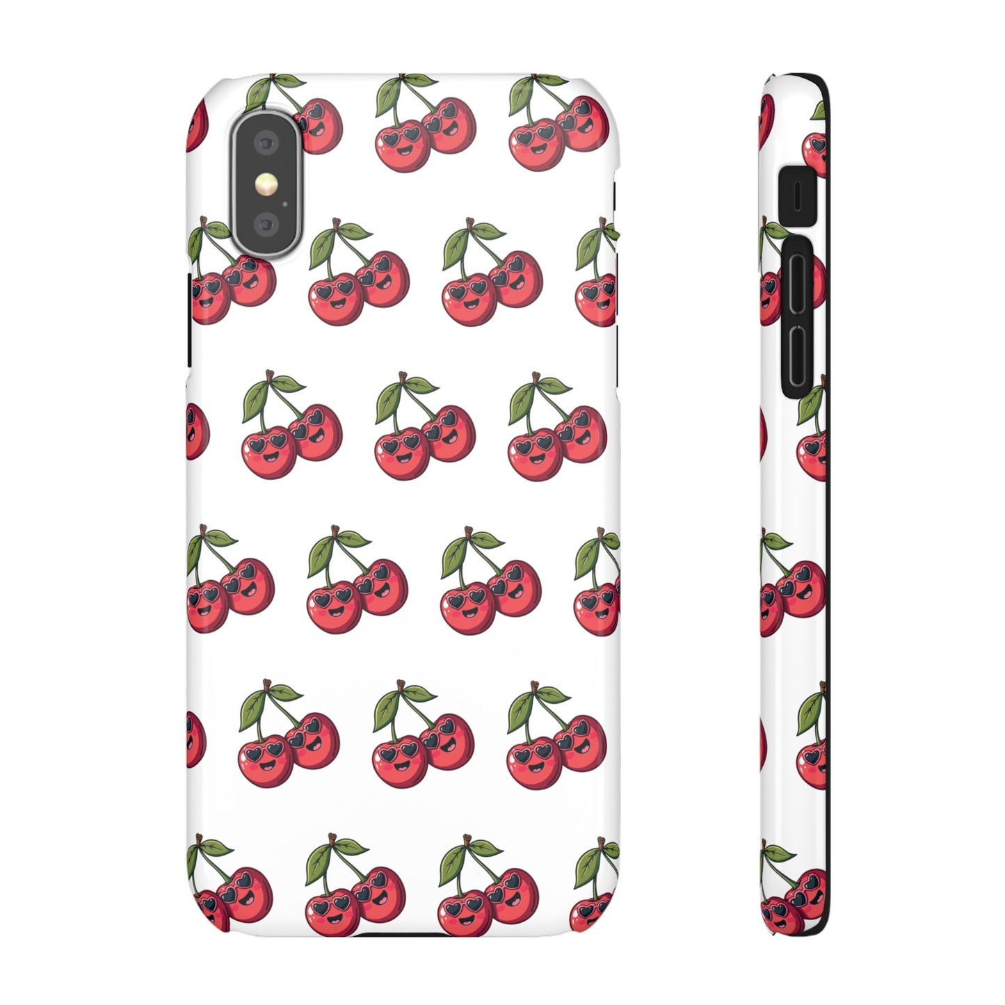 iPhone Snap Case Handyhülle Happy Cherry Design