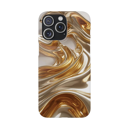 Snap Case iPhone Handyhülle – Gold Dynamic Liquid 3D Effekt