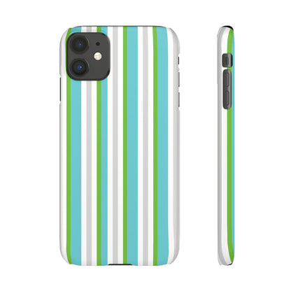iPhone Snap Case - Modernes Abstraktes Design mit Grünen und Weißen Linien