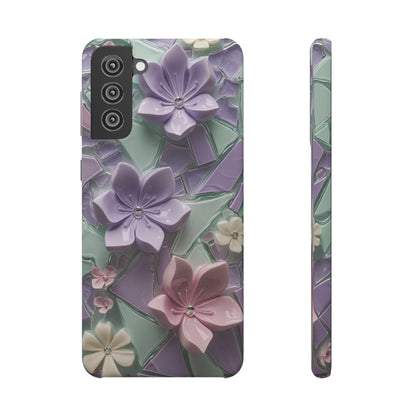 Snap Case Elegante Florale Samsung Handyhülle mit 3D-Effekt