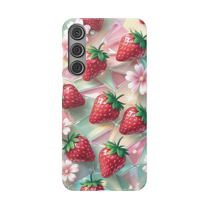 Snap Case Samsung Handyhülle - 3D Effekt Erdbeeren