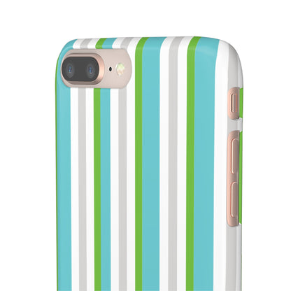 iPhone Snap Case - Modernes Abstraktes Design mit Grünen und Weißen Linien