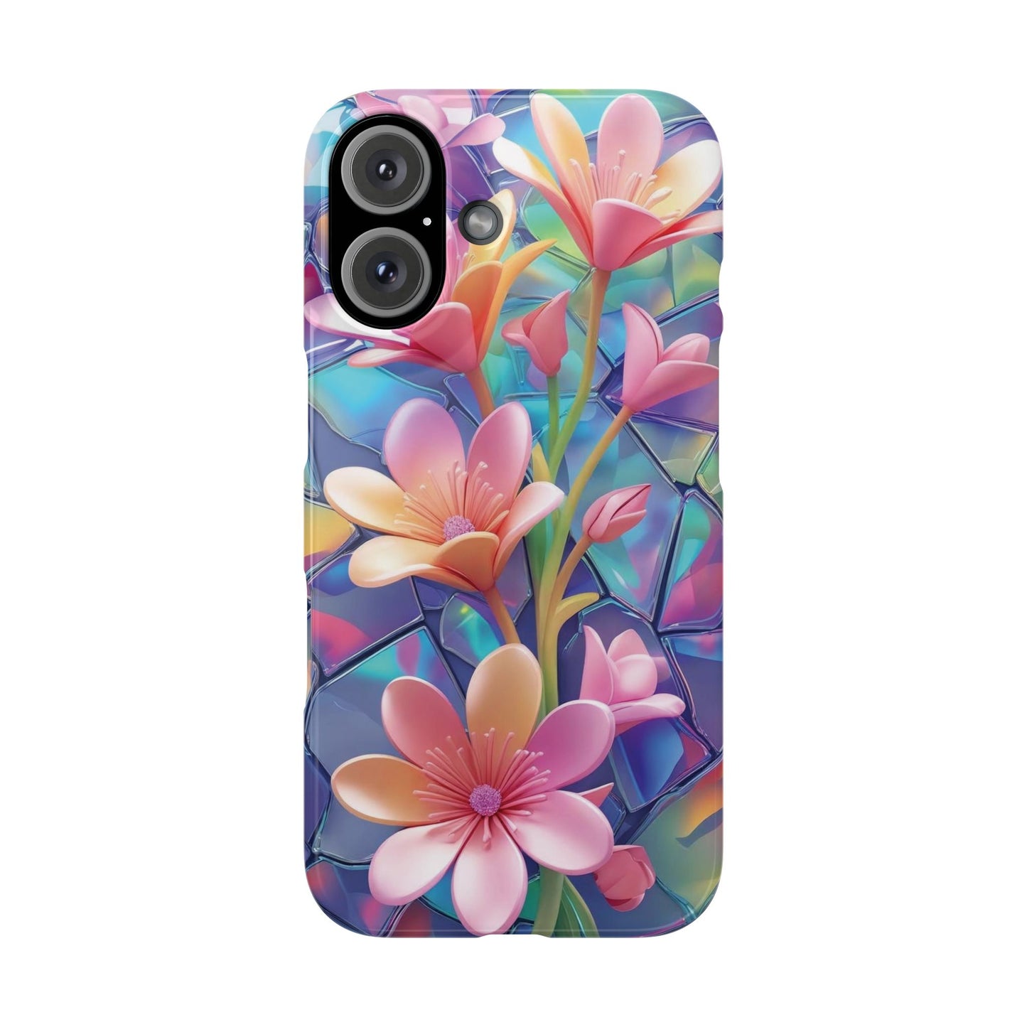 Snap Case Elegante Florale iPhone Handyhülle mit 3D-Effekt