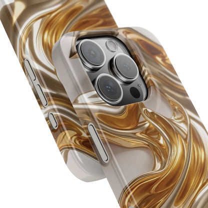 Snap Case iPhone Handyhülle – Gold Dynamic Liquid 3D Effekt
