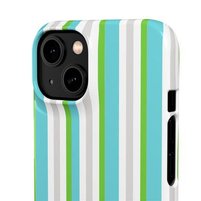 iPhone Snap Case - Modernes Abstraktes Design mit Grünen und Weißen Linien