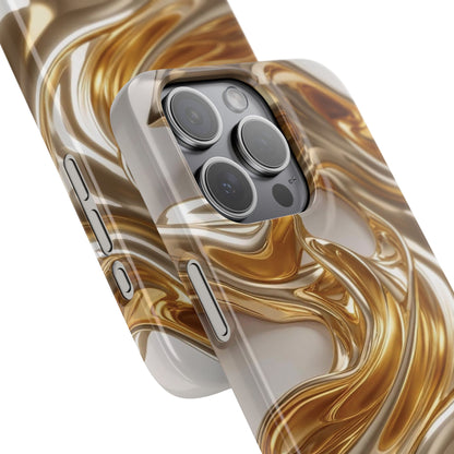 Snap Case iPhone Handyhülle – Gold Dynamic Liquid 3D Effekt