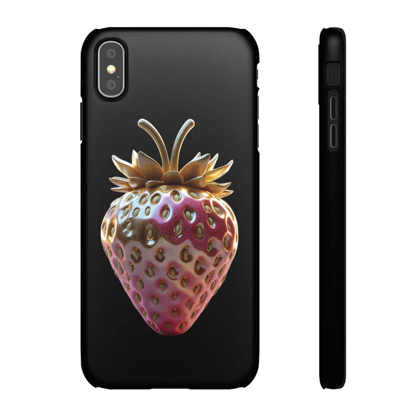 Snap Case iPhone Handyhülle - 3D Effekt Erdbeeren
