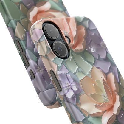 Snap Case Elegante Florale iPhone Handyhülle mit 3D-Effekt