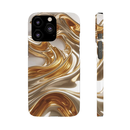 Snap Case iPhone Handyhülle – Gold Dynamic Liquid 3D Effekt