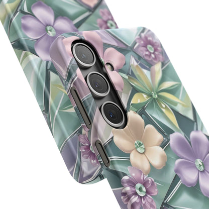 Snap Case Elegante Florale Samsung Handyhülle mit 3D-Effekt