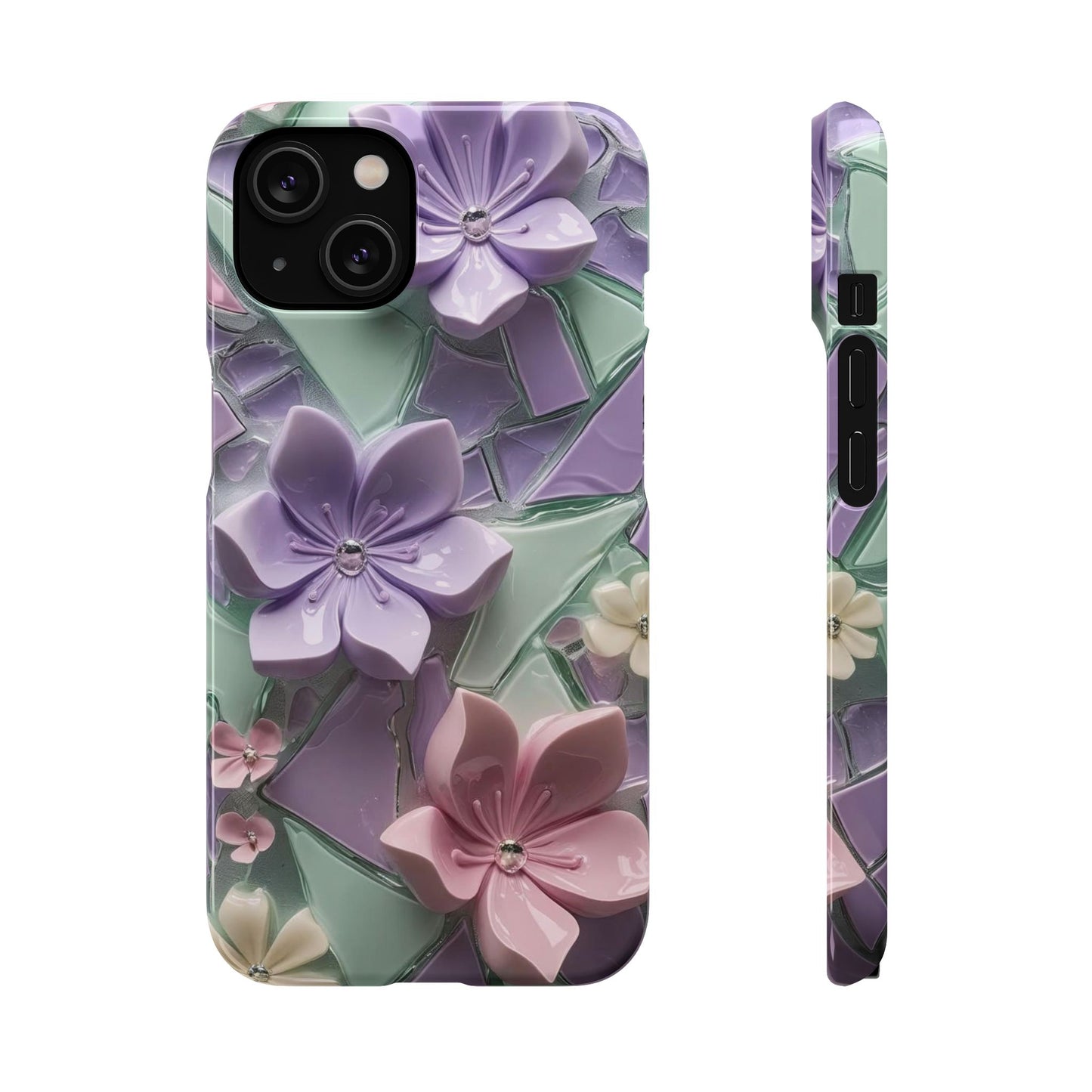 Snap Case Elegante Florale iPhone Handyhülle mit 3D-Effekt