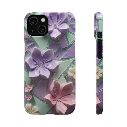 Snap Case Elegante Florale iPhone Handyhülle mit 3D-Effekt