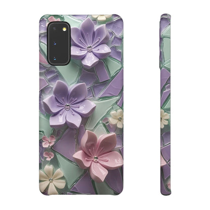 Snap Case Elegante Florale Samsung Handyhülle mit 3D-Effekt