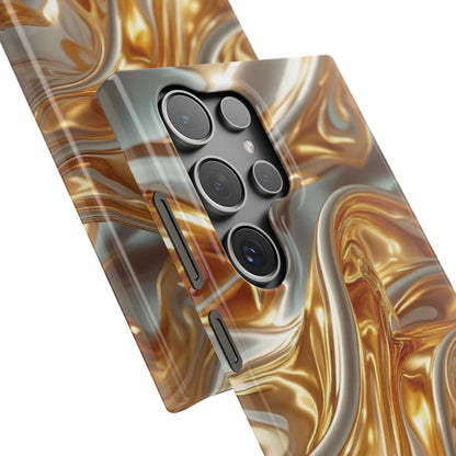 Snap Case Samsung Handyhülle – Gold Dynamic Liquid 3D Effekt