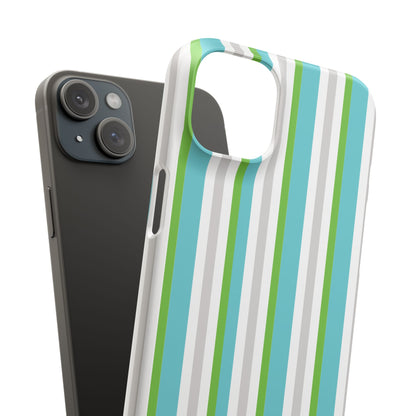 iPhone Snap Case - Modernes Abstraktes Design mit Grünen und Weißen Linien