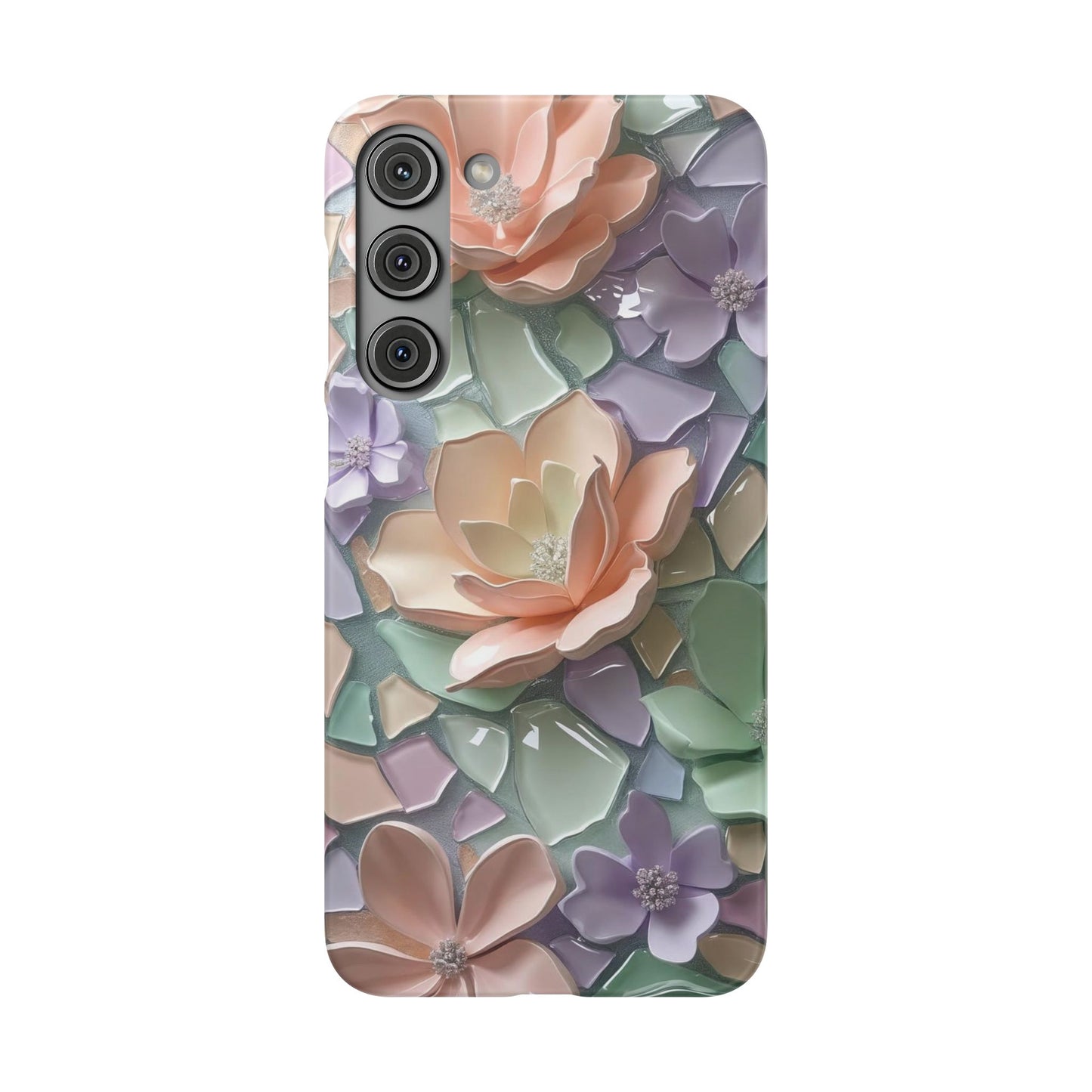 Snap Case Samsung Handyhülle mit 3D-Effekt, Blumenmuster