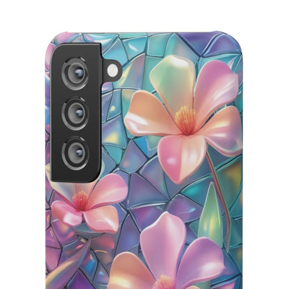 Snap Case Elegante Florale Samsung Handyhülle mit 3D-Effekt