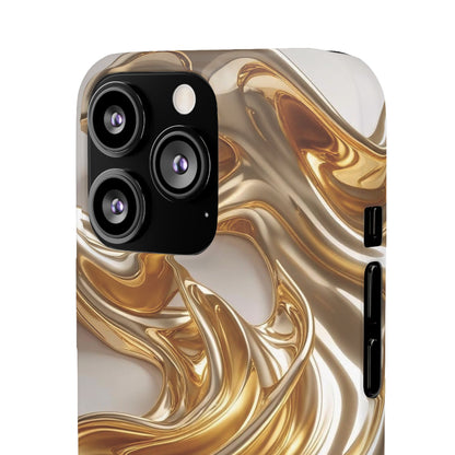 Snap Case iPhone Handyhülle – Gold Dynamic Liquid 3D Effekt
