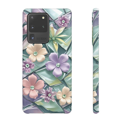 Snap Case Elegante Florale Samsung Handyhülle mit 3D-Effekt