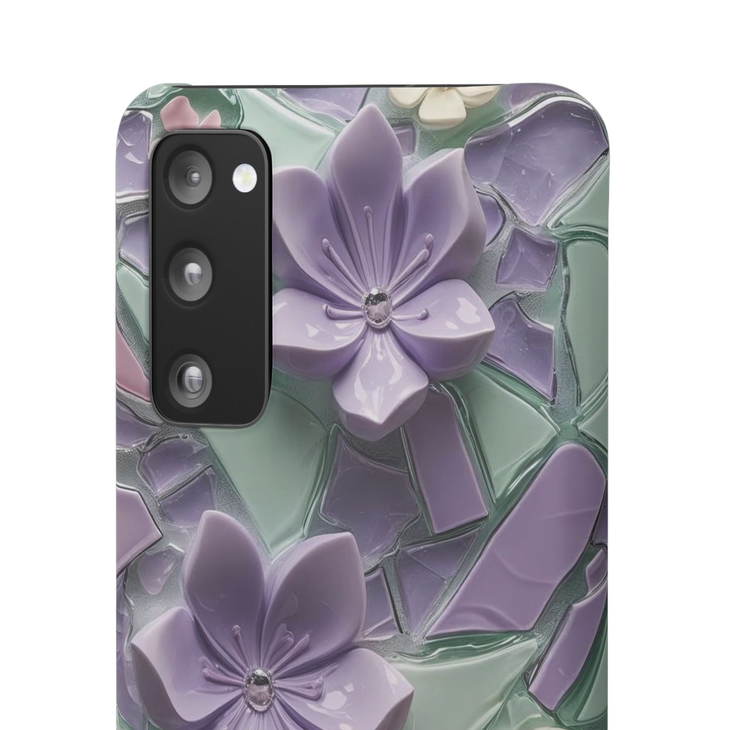 Snap Case Elegante Florale Samsung Handyhülle mit 3D-Effekt