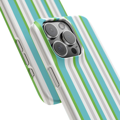 iPhone Snap Case - Modernes Abstraktes Design mit Grünen und Weißen Linien