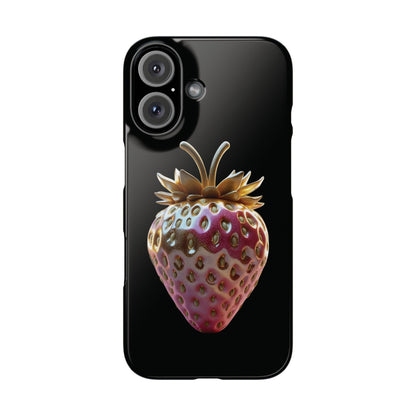 Snap Case iPhone Handyhülle - 3D Effekt Erdbeeren
