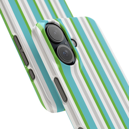 iPhone Snap Case - Modernes Abstraktes Design mit Grünen und Weißen Linien