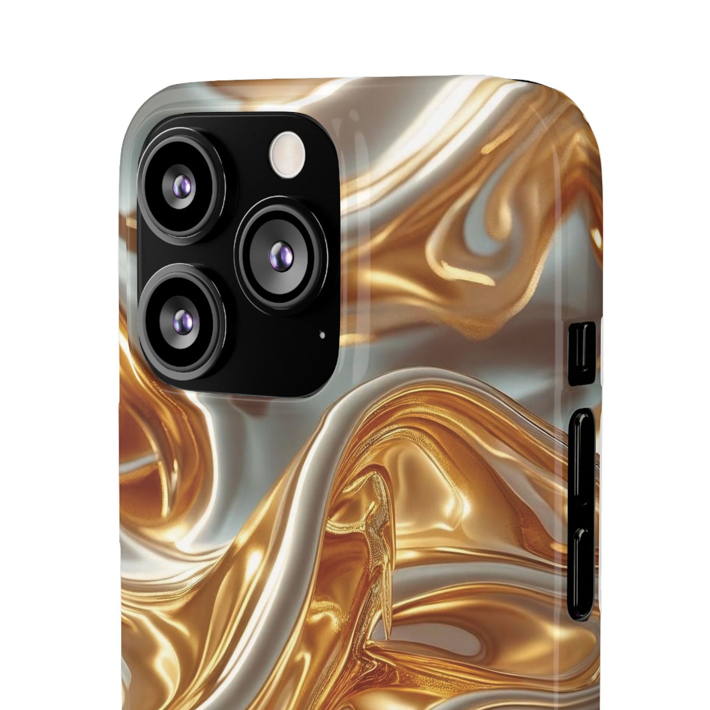 Snap Case iPhone Handyhülle – Gold Dynamic Liquid 3D Effekt