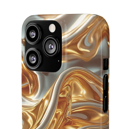 Snap Case iPhone Handyhülle – Gold Dynamic Liquid 3D Effekt