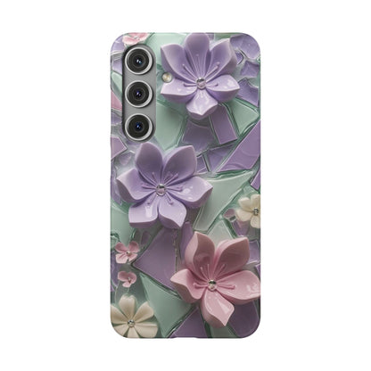 Snap Case Elegante Florale Samsung Handyhülle mit 3D-Effekt
