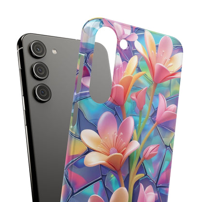 Snap Case Elegante Florale Samsung Handyhülle mit 3D-Effekt