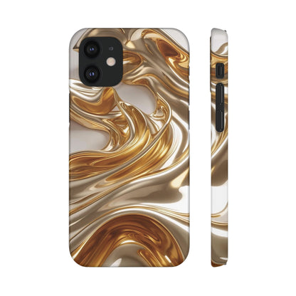 Snap Case iPhone Handyhülle – Gold Dynamic Liquid 3D Effekt