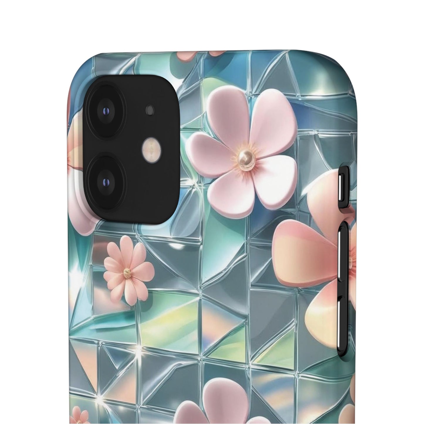 Snap Case iPhone Handyhülle mit 3D-Effekt Blumenmuster