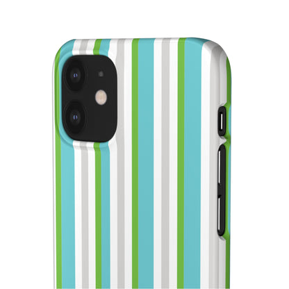 iPhone Snap Case - Modernes Abstraktes Design mit Grünen und Weißen Linien