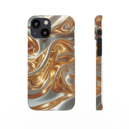 Snap Case iPhone Handyhülle – Gold Dynamic Liquid 3D Effekt