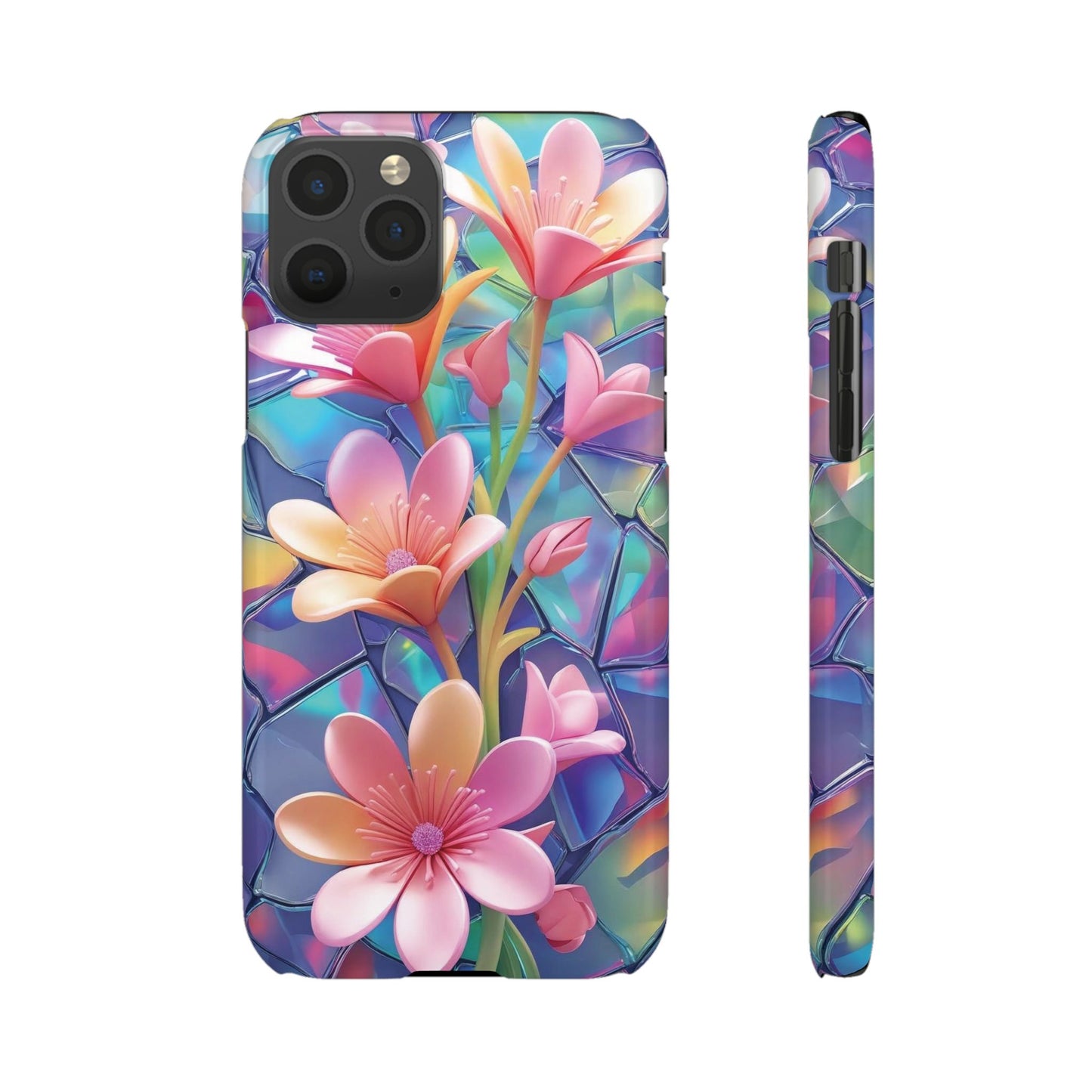 Snap Case Elegante Florale iPhone Handyhülle mit 3D-Effekt