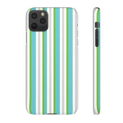 iPhone Snap Case - Modernes Abstraktes Design mit Grünen und Weißen Linien
