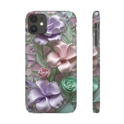 Snap Case Elegante Florale iPhone Handyhülle mit 3D-Effekt