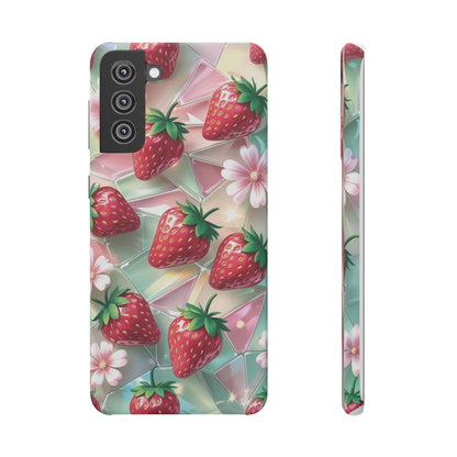 Snap Case Samsung Handyhülle - 3D Effekt Erdbeeren